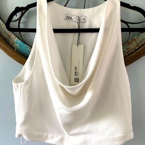 Zara white, crop top